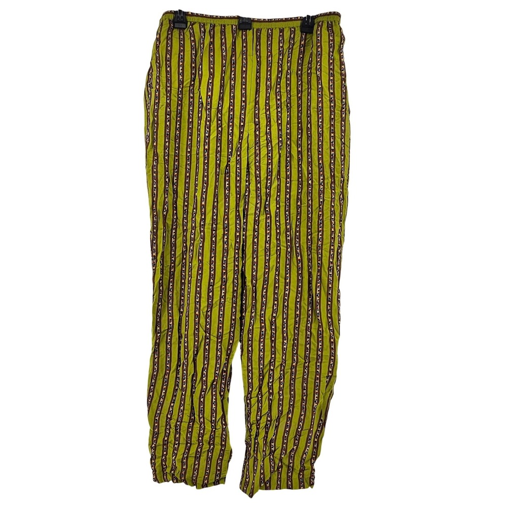 RM Studio‎ Paris Striped Silk Lounge Pants Size 10 Funky Maximalist Boho Artsy